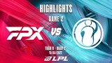 FPX vs IG | Highlights - Game 2 | Tuần 9 Ngày 2 | LPL Mùa Xuân 2022