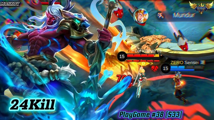 24Kills! | MOSKOV | PLAYGAME BUILD 38 [S33] - MLBB