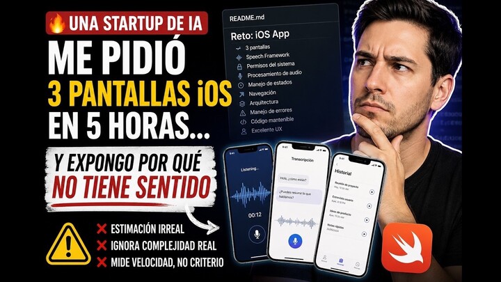 Una startup de IA me pidió 3 pantallas iOS en 5 horas...