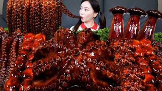 짜장 빨판 파티 🐙🖤 문어 쭈꾸미 낙지 짜장 볶음 먹방 레시피 Jjajang Octopus Webfood Octopus Mushrooms Mukbang ASMR Ssoyoung