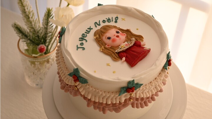 #奶油霜浮雕手绘蛋糕#小可爱#女孩蛋糕