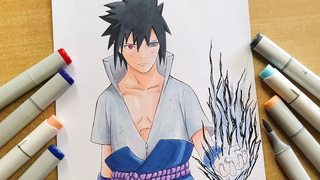 วิธีการวาด Sasuke Uchiha - การสอนทีละขั้นตอน นารูโตะ ชิปปูเด็น