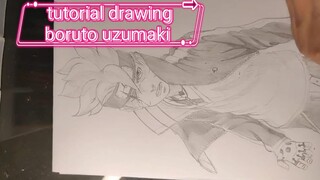 menggambar boruto uzumaki hanya pake pencil dan penghapus