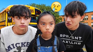 Our Little Sister Had a BAD First Day Of School *SAD*