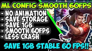 Latest!! 🛠️ New ML Config Reduce Storage 1GB + Smooth 60 FPS - Mobile Legends Fix Lag | Martheus