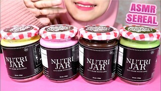 ASMR SEREAL NUTRIJAR + DONAT | BANANA - STRAWBERRY - COKLAT - GREEN TEA | ASMR INDONESIA