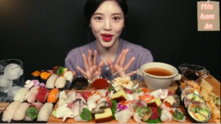 Kimbap, sushi, sashimi, trái cây phần 1 #mukbang