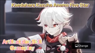 Genshin Impat INDO - Pembahasan Kaedahara Kazuha Anemo Five Star mengenai Artifact& Skill + Gameplay