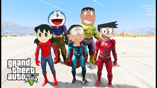 GTA 5 Mod - Biệt Đội Siêu Anh Hùng Doremon Tiêu Diệt Cô Vy 19