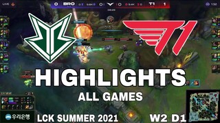 Highlight T1 vs BRO All Game LCK Mùa Hè 2021 LCK Summer 2021 T1 vs Fredit BRION