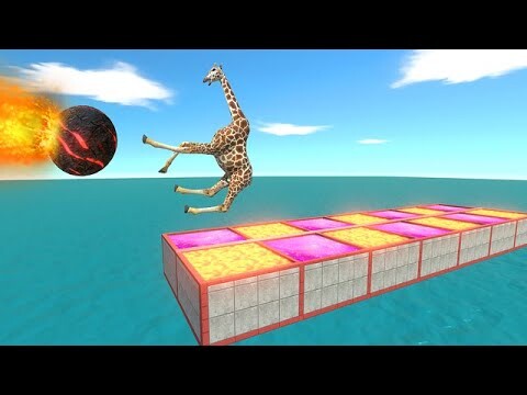 Giant Magma Ball Push Units in Lava or Pink Portals - Animal Revolt Battle Simulator