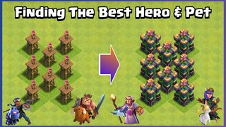 Every Level Heroes & Pets VS Every Level Archer Tower Formation | Clash of Clans