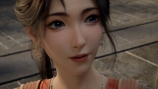 حضن هان لي مو بيه لين مباشرةً، مما جعل وجهها الصغير يحمر خجلاً.