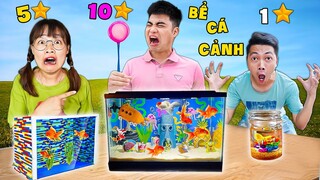Gấu Đỏ TV -  Thử Thách Làm Bể Cá Cảnh Đẹp Theo Cấp Độ Bể Cá 50k Với Bể Cá 500K Và Bể Cá 1000K