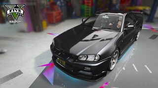 MODIF NISSAN SKYLINE GTR R34 V SPEC II !! GTA V ROLEPLAY