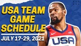 2021 USA BASKETBALL MEN'S NATIONAL TEAM SCHEDULE | PHILIPPINE TIME