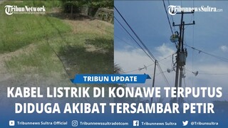 Video Viral Kabel Listrik Simpang Jalan Asinua Konawe Sultra Terputus, Warga Duga Tersambar Petir