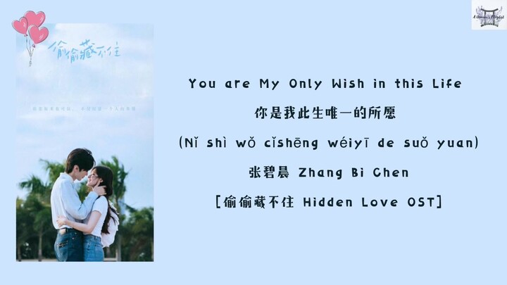 You are My Only Wish 你是我此生唯一的所愿 - 张碧晨 Zhang Bi Chen [偷偷藏不住 Hidden Love OST] lyrics