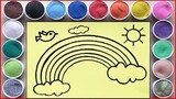 [งานฝีมือ] เกมระบายสีเด็ก สะพานสายรุ้งบนท้องฟ้า