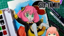 (Watercolor speedpaint) Coloring Anya forger | Spy×Family