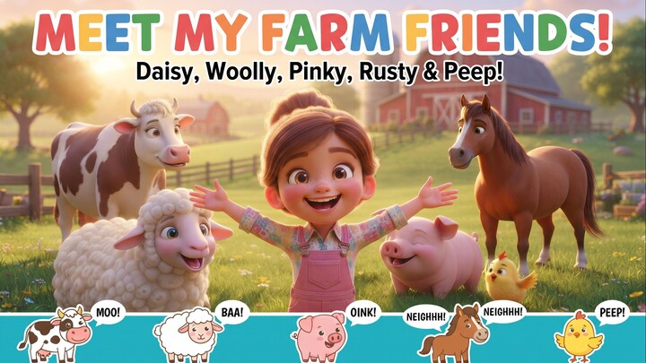Learn Farm Animal Sounds & Names with Mia| kokokiki Educational Kids Video