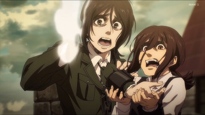 Porco Cut Off Pieck's Hand | Attack on Titan Season 4 Part 2 Episode 1 ポルコ顎の巨人がピークの手を切った [進撃の巨人]