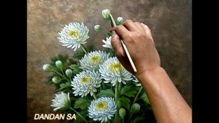 CARA MELUKIS - MENGGAMBAR BUNGA KRISAN / HOW TO PAINT CHRYSANTHEMUM BY DANDAN SA, Tutorial 21