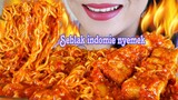 SEPEDAS INI MAKAN SEBLAK INDOMIE NYEMEK, TOPPING SOSIS, BAKSO DAN ODENG | EATING SOUNDS