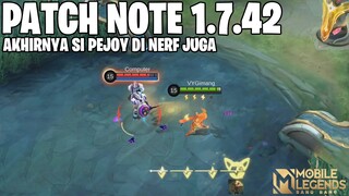 FRAGMENT SHOP UPDATE, KIMMY NERF, CARMILLA NERF LAGI, JOY NERF - PATCH NOTE 1.7.42 MOBILE LEGENDS