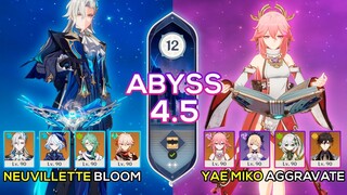 C0 Neuvillette Hypercarry & C0 Yae Miko Aggravate | Spiral Abyss 4.5 | Genshin Impact