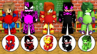 Monster School: All Superhero Girl Born Baby Spider-man Iron man Hulk Venom - Minecraft Animation