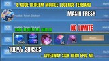 BURUAN KLAIM! 5 KODE REDEEM ML TERBARU KODE REDEEM MOBILE LEGENDS HARI INI UPDATE MEI 2024