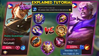 DYRROTH VS PHOVEUS! | STRONG META FIGHTER AGAINST UNDERRATED FIGHTER🔥EXPLAINED TUTORIAL! MLBB