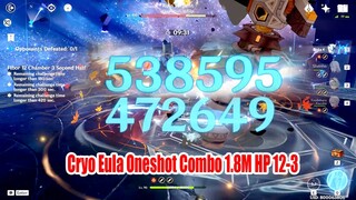 When you try Cyro Eula on Abyss - 540k DMG Oneshot Combo 1.8M HP Ruin Serpent Showcase