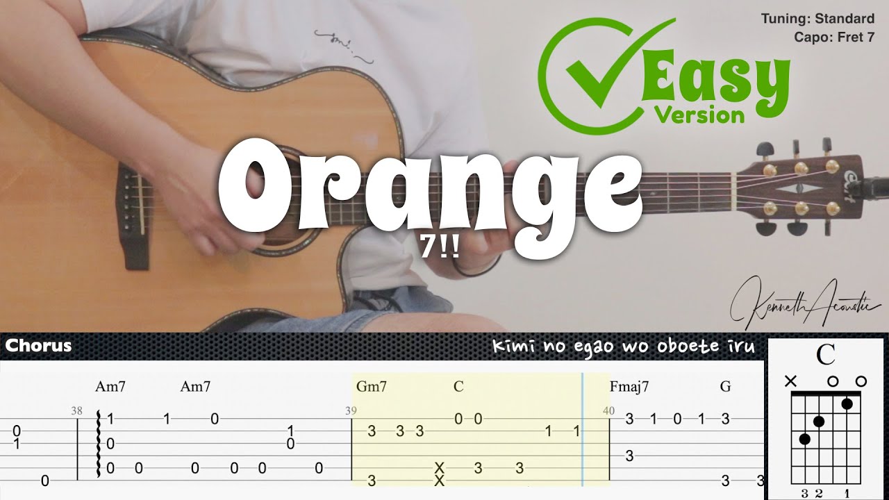 Orange (Easy Version) - 7!! (Your Lie in April) ED 2, Fingerstyle Guitar