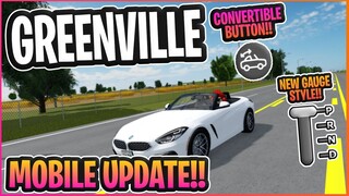 GREENVILLE MOBILE UPDATE!! || CONVERTIBLE BUTTON!! || Greenville ROBLOX