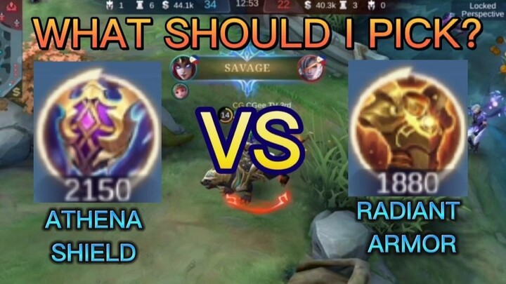 ATHENA SHIELD VS RADIANT ARMOR