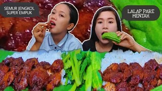 MUKBANG SEMUR JENGKOL LALAPAN PARE MENTAH | MUKBANG INDONESIA |