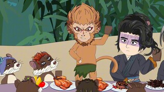 Episode 47: A dozen wooden tables are covered with delicious food to entertain guests, but the peopl