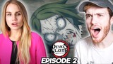 TANJIRO FIGHTS HIS FIRST DEMON!! Demon Slayer Ep. 2 REACTION