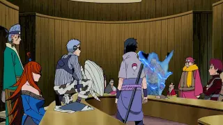 Sasuke Se Enfrenta A Los 5 Kages - Sasuke Hace Que Raikage Pierda La Mano - Gaara Llora Por Sasuke