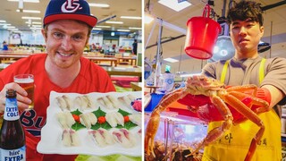 The Biggest Korean Fish and Seafood Market in Busan, Korea | Eating Raw Fish at Jagalchi (자갈치시장)