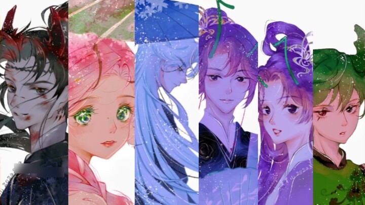 แมลงเกราะเหล็กสไตล์โบราณทำให้ภาพกลุ่มของตัวละครหลักสมบูรณ์