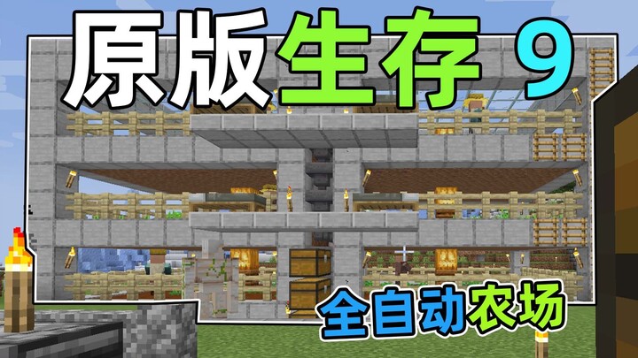 有了堆叠式全自动农场，再也不缺食物了！原版生存9 我的世界