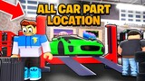ALL 20 Car Part Locations in Car Delearship Tycoon!! (Car Factory Update)