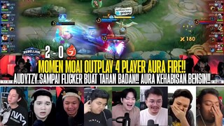 AURA HABIS BENSIN? MOAI OUTPLAY 4 PLAYER AURA!! REAKSI STREAMER REBELLION 2-0 AURA FIRE MPL ID S13!!