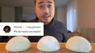 ASMR Mochi Lime Raspberry Ice Cream 🍡🍨 - Chewy Eating Sounds