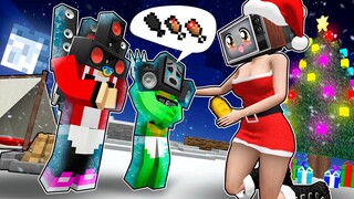 TV WOMAN SANTA HELPED POOR JJ and MIKEY! M in Minecraft - Maizen