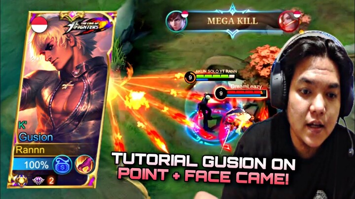 GUSION ON POINT + FACE CAME! TUTORIAL  FARMING & ROTASI GUSION OBJEKTIF! TOP GLOBAL GUSION - MLBB