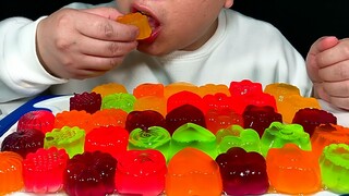 吃8种形状的彩色美年达果冻，听不一样的咀嚼音！